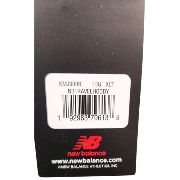 New Balance Mens Full-Zip Green Hoodie XLT NBTAVELHOODY Lightweight Athletic Jac - Picture 4 of 16